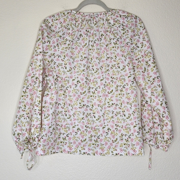 J.Crew Cream Floral Blouse M - Picture 3 of 6